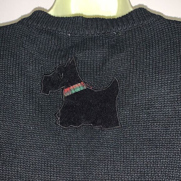 Vtg Scottie dog black sweater vest - Picture 8 of 11